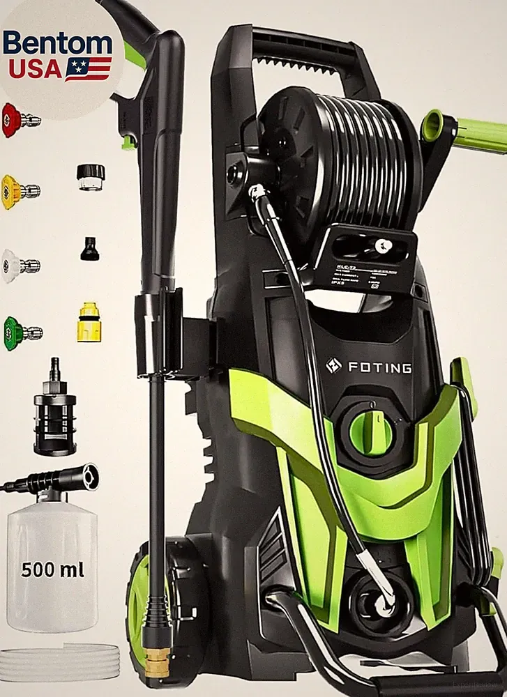 2026NEW Pressure Power Washer 4500PSI with 4 Quick Connect Nozzles, Inlet Hose &