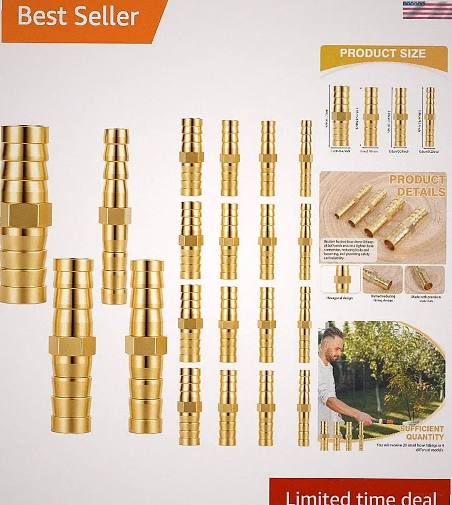 20PCS Barbed Hose Fittings Pressure Washer Hose Repair Kit 1/4" 5/16" 3/8" 1/...