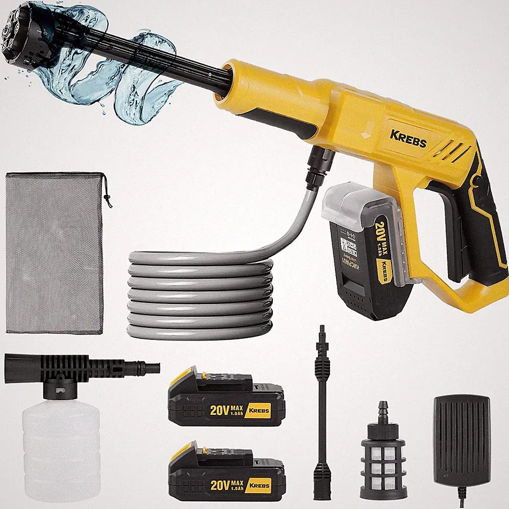 20V Cordless Pressure Washer Max 560 PSI High Power Yellow