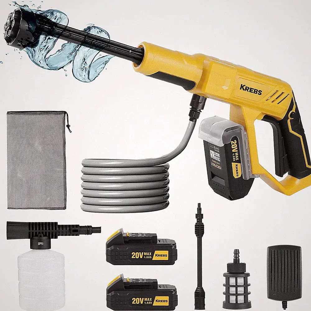 20V Cordless Pressure Washer Max 560 PSI Rechargeable 2pcs 1.5Ah Battery
