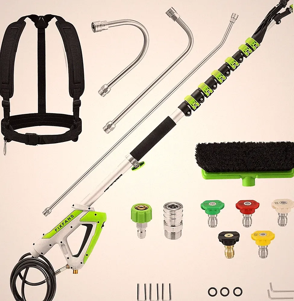 21 FT Telescoping Pressure Washer Wand with Brush, 4000 PSI | Telescopic Power..