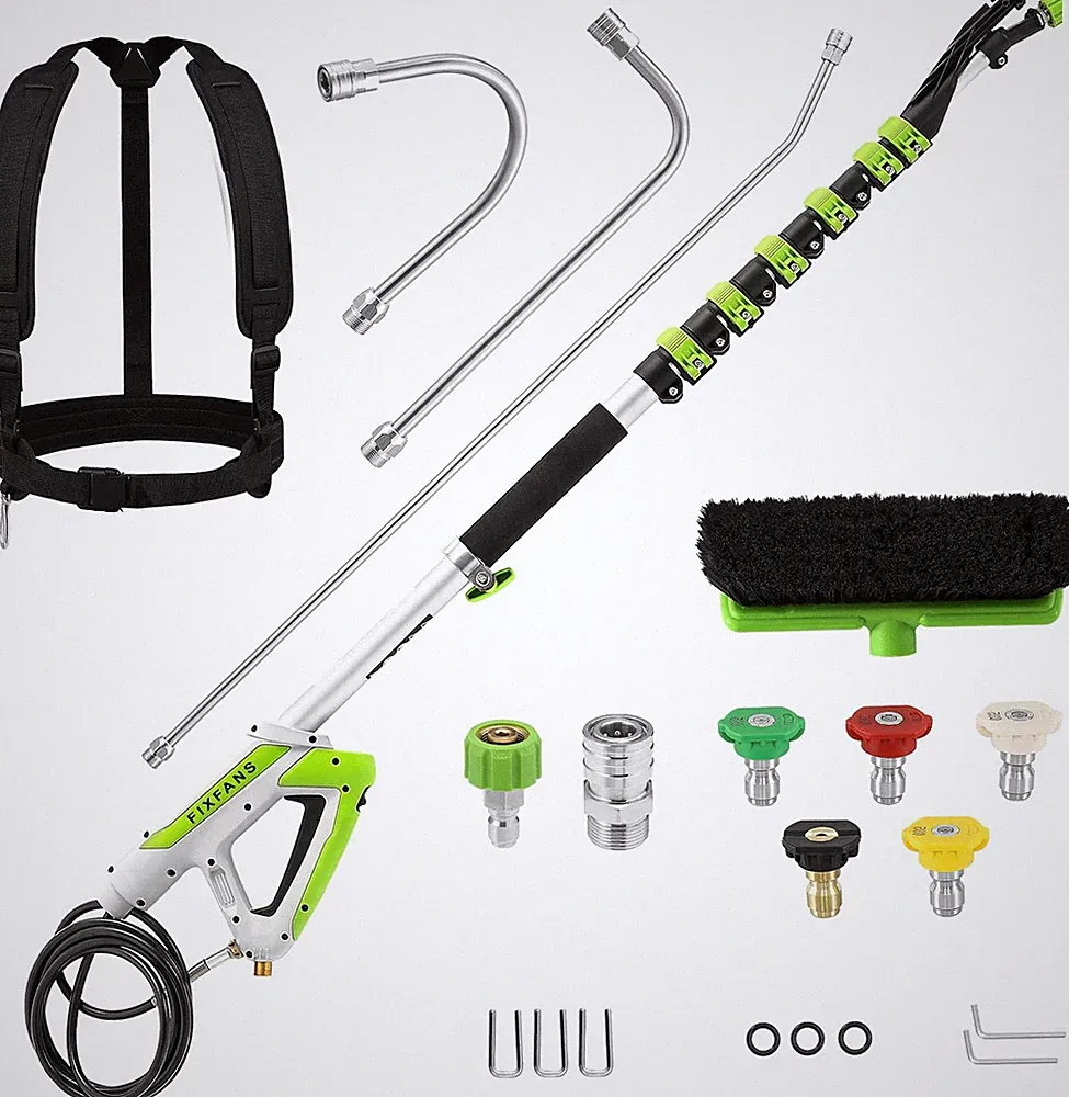 21 FT Telescoping Pressure Washer Wand with Brush, 4000 PSI | Telescopic Power W
