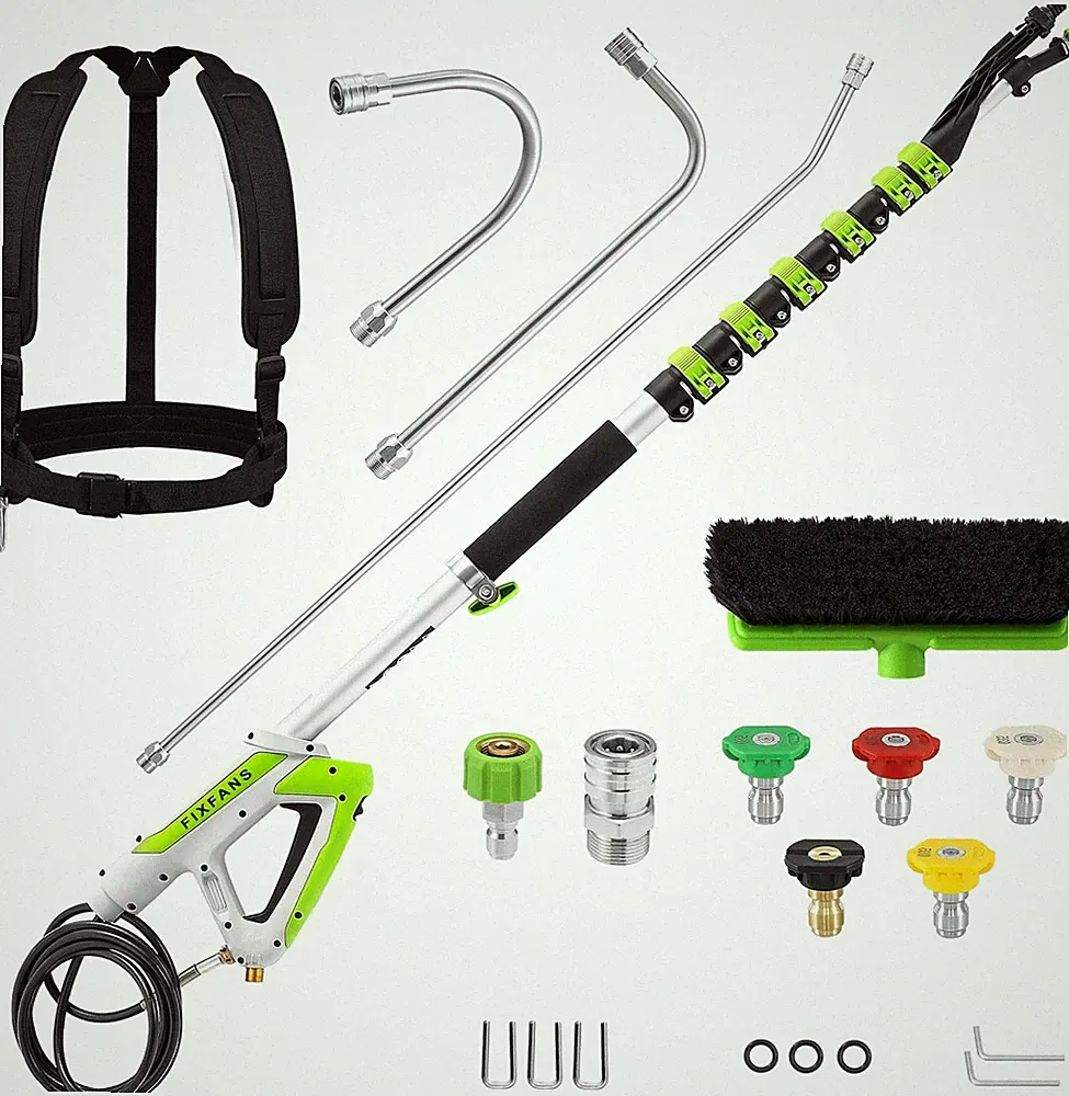 21 FT Telescoping Pressure Washer Wand with Brush, 4000 PSI | Telescopic Power W