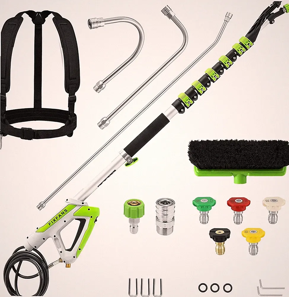 21 FT Telescoping Pressure Washer Wand with Brush, 4000 PSI Telescopic Power Was