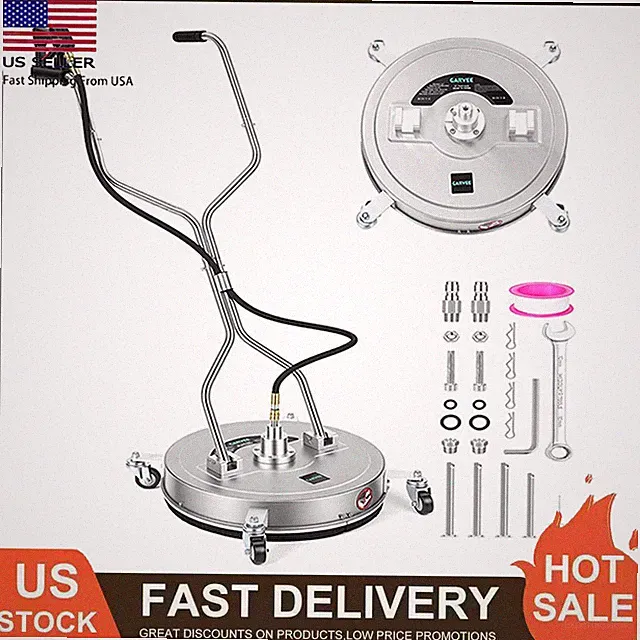 21'' Pressure Washer Surface Cleaner Dual Handle Stainless Steel for Patio Deck