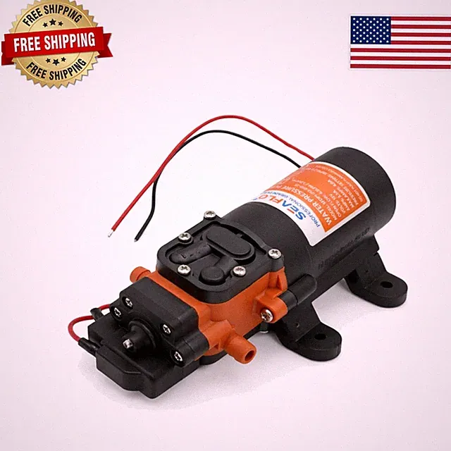 21 Series 12V Water Pressure Diaphragm Pump - 1.2 GPM, 35 PSI, Quiet Operation