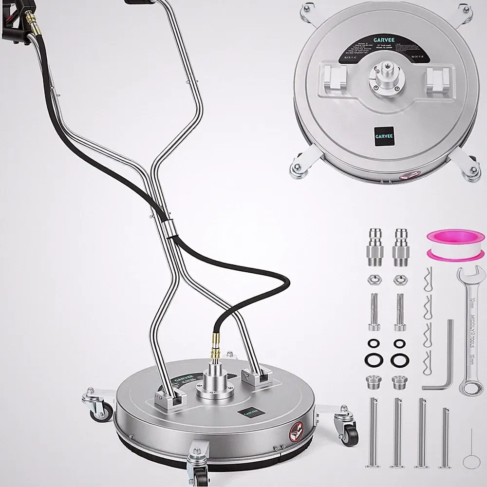 21" Stainless Steel Pressure Washer Surface Cleaner Dual Handle 4 Wheels 4600PSI