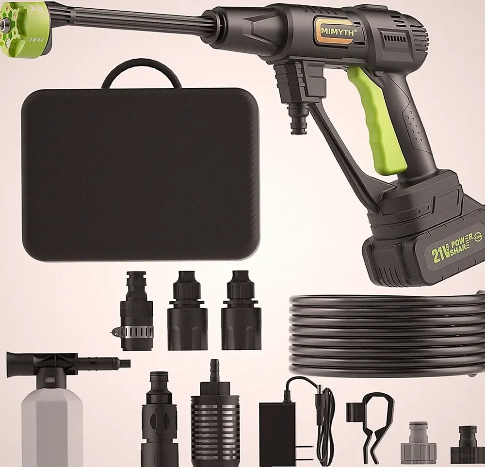 21 V Cordless Pressure Washer Battery Powered 990PSI Cordless Power Washer 6in 1