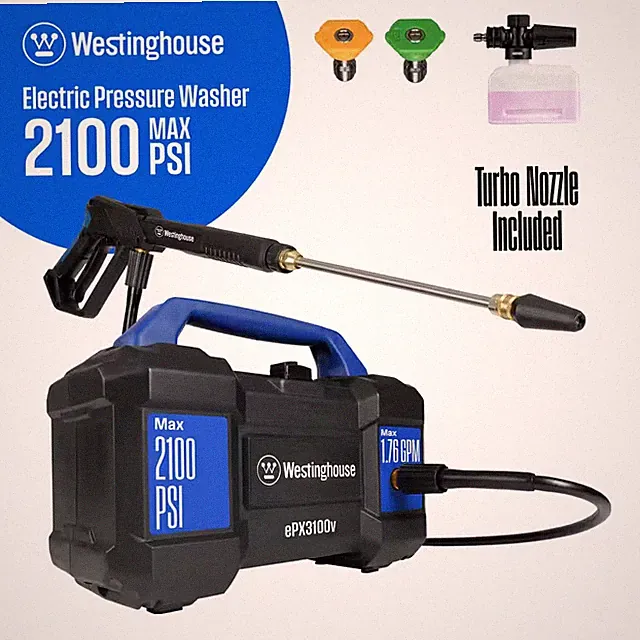2100 Max PSI 1.76 Max GPM 13A Cold Water Handheld Electric Pressure Washer with