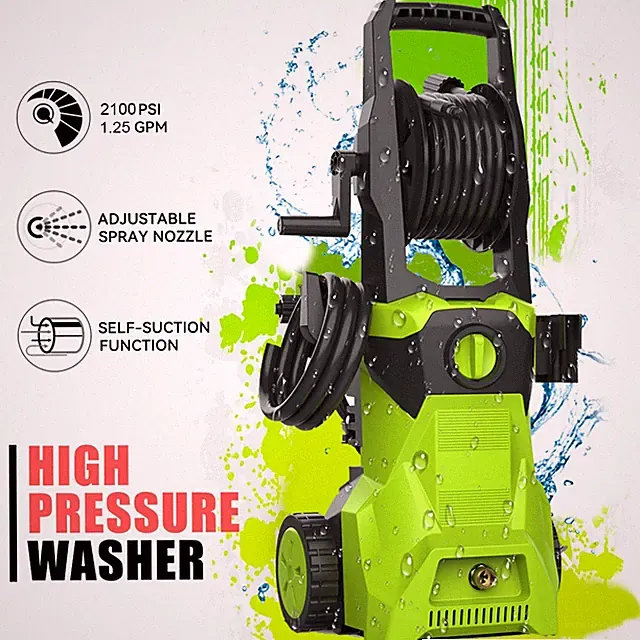 2100PSI 1.25 GPM High Pressure Power Washer Portable Electric Cleaner Machine