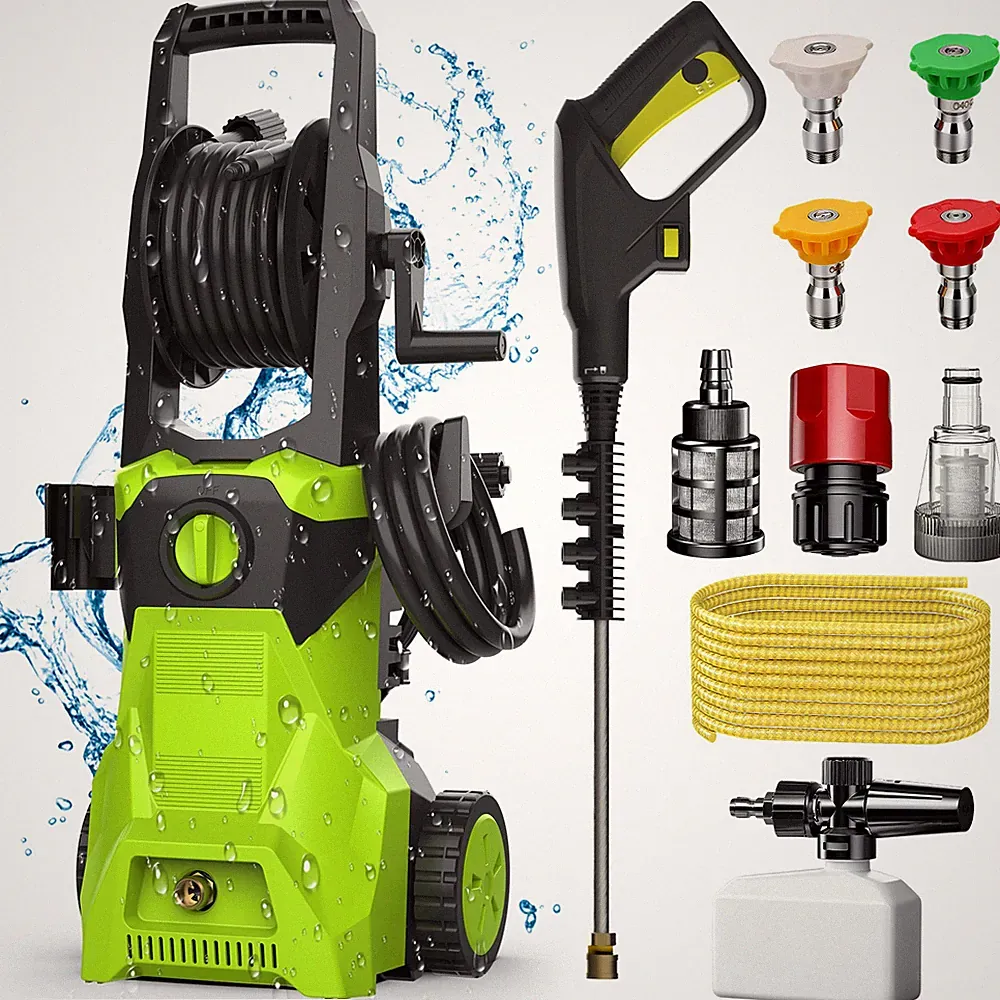 2100 PSI 1500W Electric Pressure Washer Home with Foam Cannon & 4 Spray Nozzles