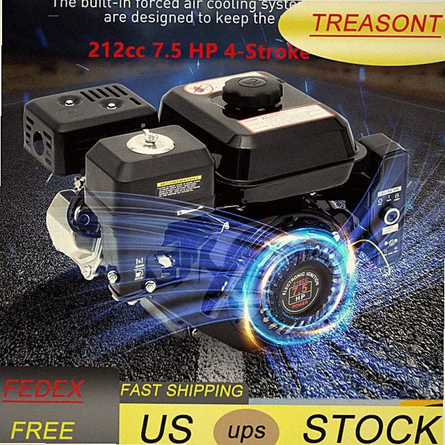 212cc 7.5 HP Electric Start Horizontal Engine Go Kart Gas Engine Motor 4-Stroke