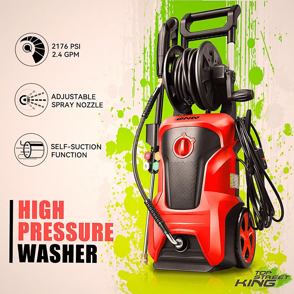 2176 PSI 2.4GPM High Pressure Power Washer Portable Electric Cleaner Machine