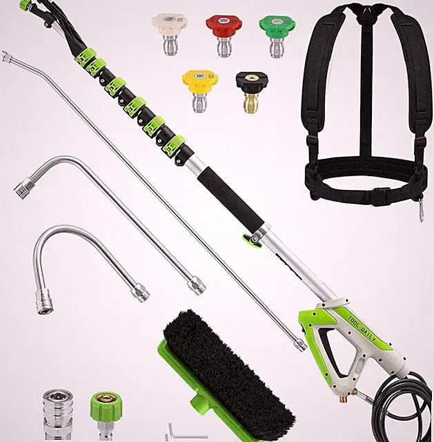 21FT Telescoping Pressure Washer Wand with Brush & 5 Nozzle Tips, 4000 PSI