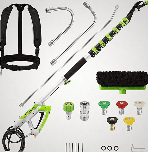 21FT Telescoping Pressure Washer Wand with Brush & 5 Nozzle Tips