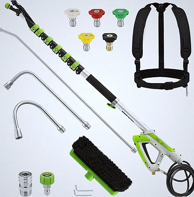 21FT Telescoping Pressure Washer Wand with Brush, Extension Wand