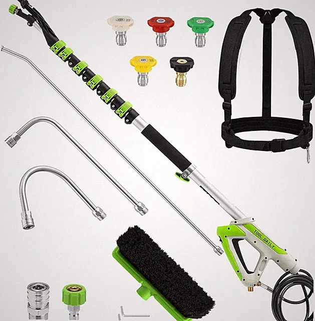 21FT Telescoping Pressure Washer Wand with Brush, Power Washer Extension Wand, A
