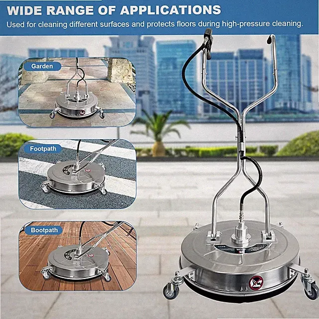 21in Stainless Steel Pressure Washer Surface Cleaner,Heavy Duty 4-Wheel Driveway