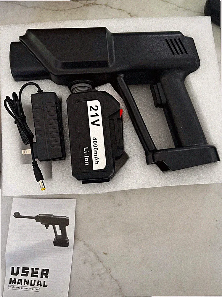 21V Cordless Cold Water Pressure Washer Wireless Cleaning Machine Kit, Black