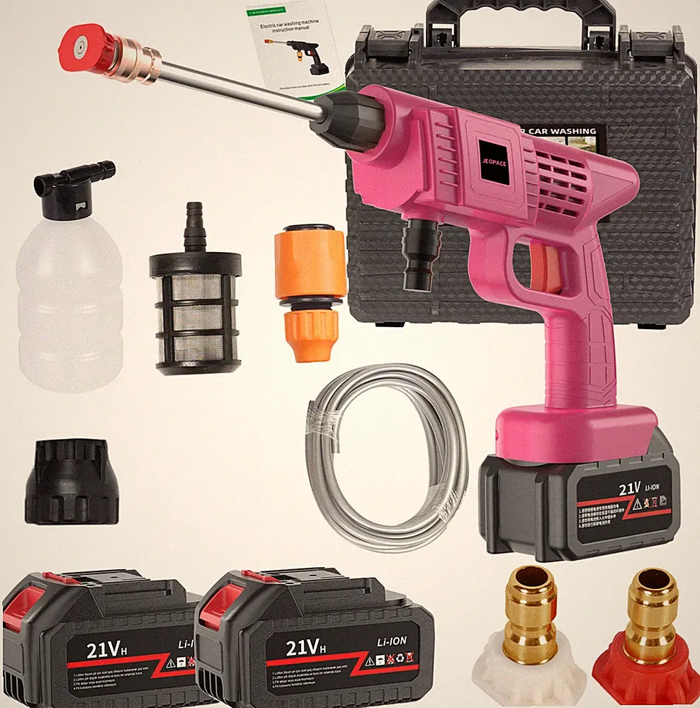 21V Cordless Portable Pressure Washer Handheld Car Wash Gun Kit with 2 Batteries