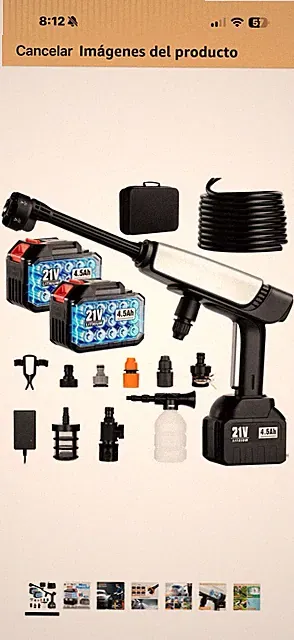 21V Cordless Pressure Washer 1250 PSI Brushless Motor 6-in-1 Nozzle Foam Cannon