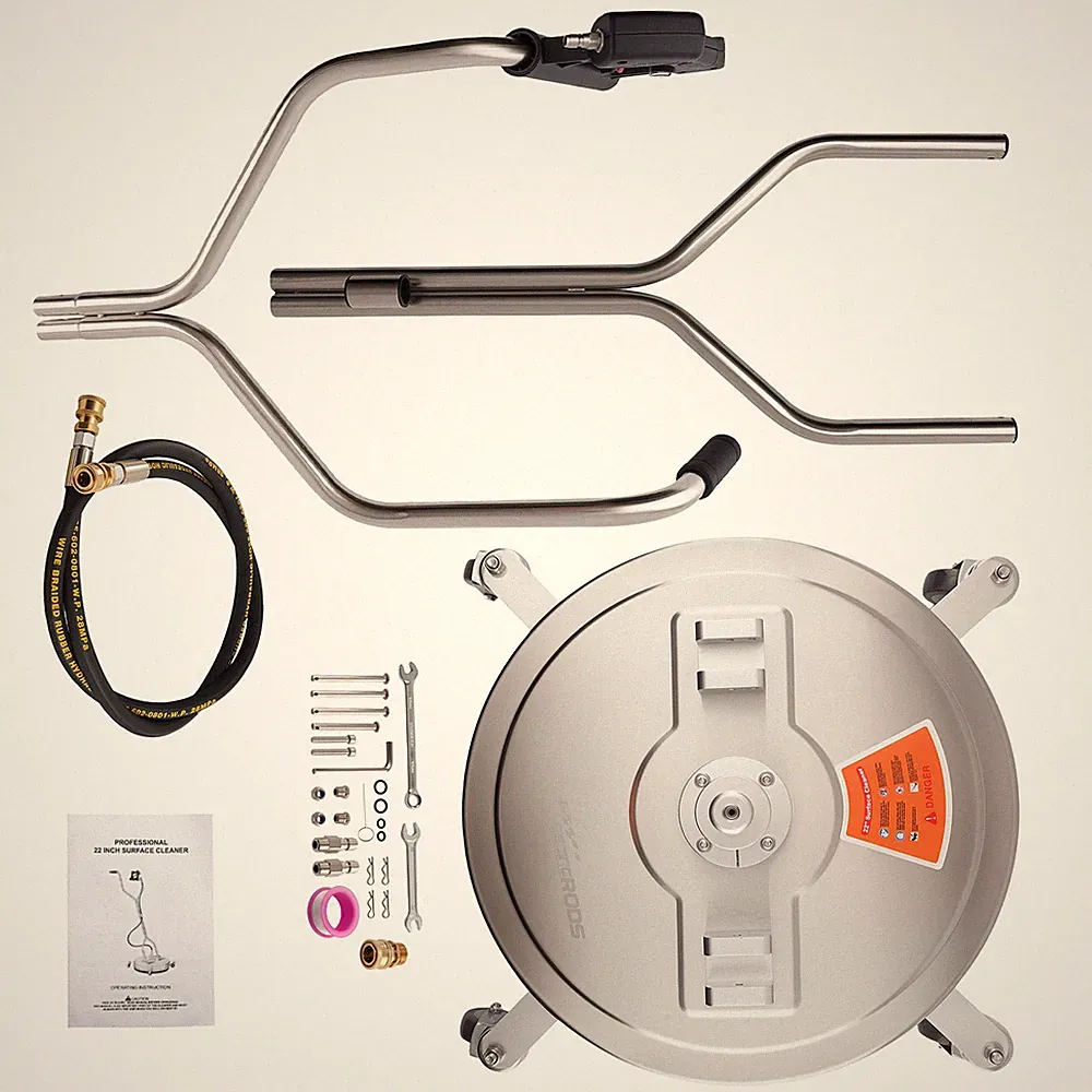 22" Pressure Washer Surface Cleaner Attachment 4200 PSI Steel Dual Nozzles