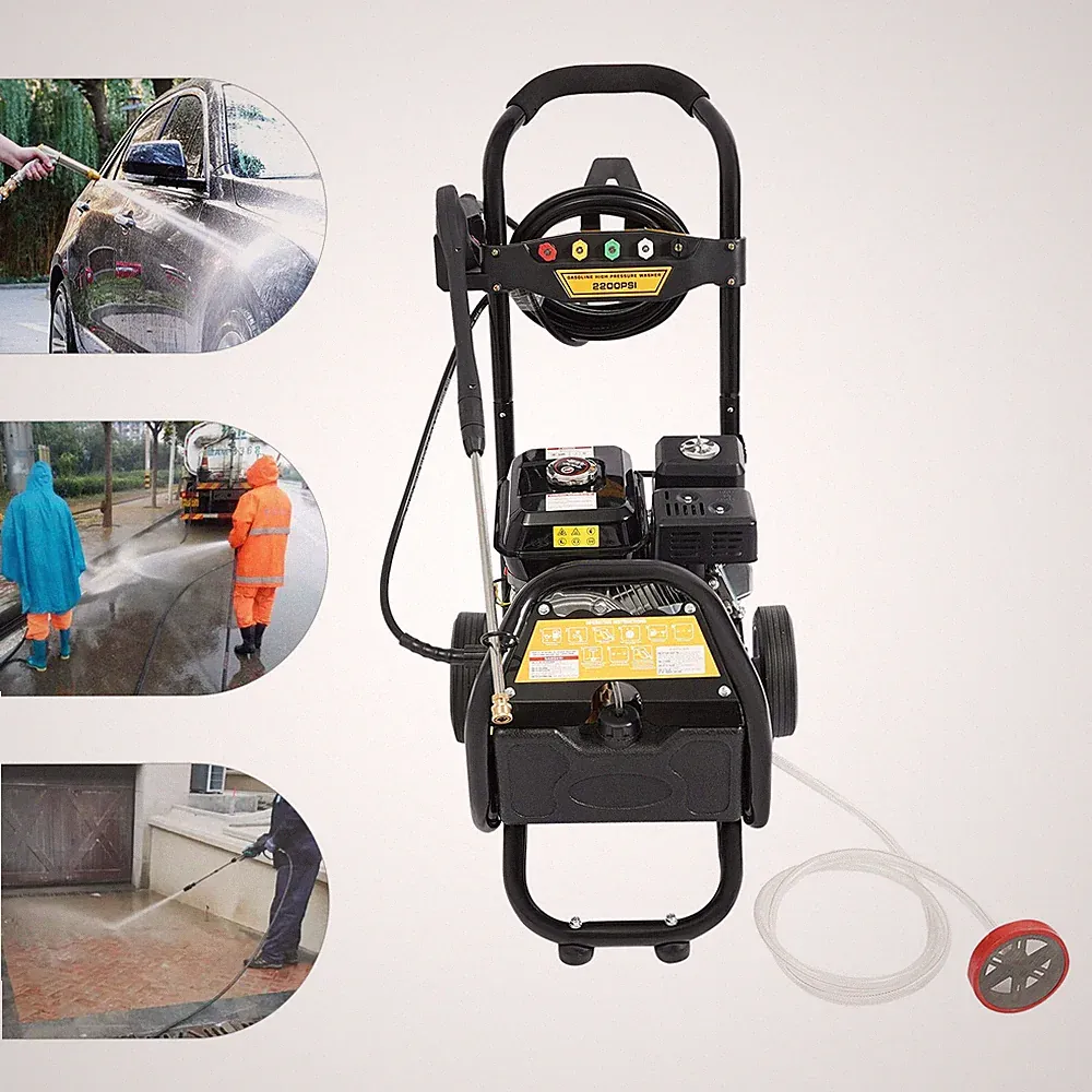 2200PSI Gas Pressure Washer Cold Water Gas Powered Washer 2.4GPM 7HP w/ Wheels