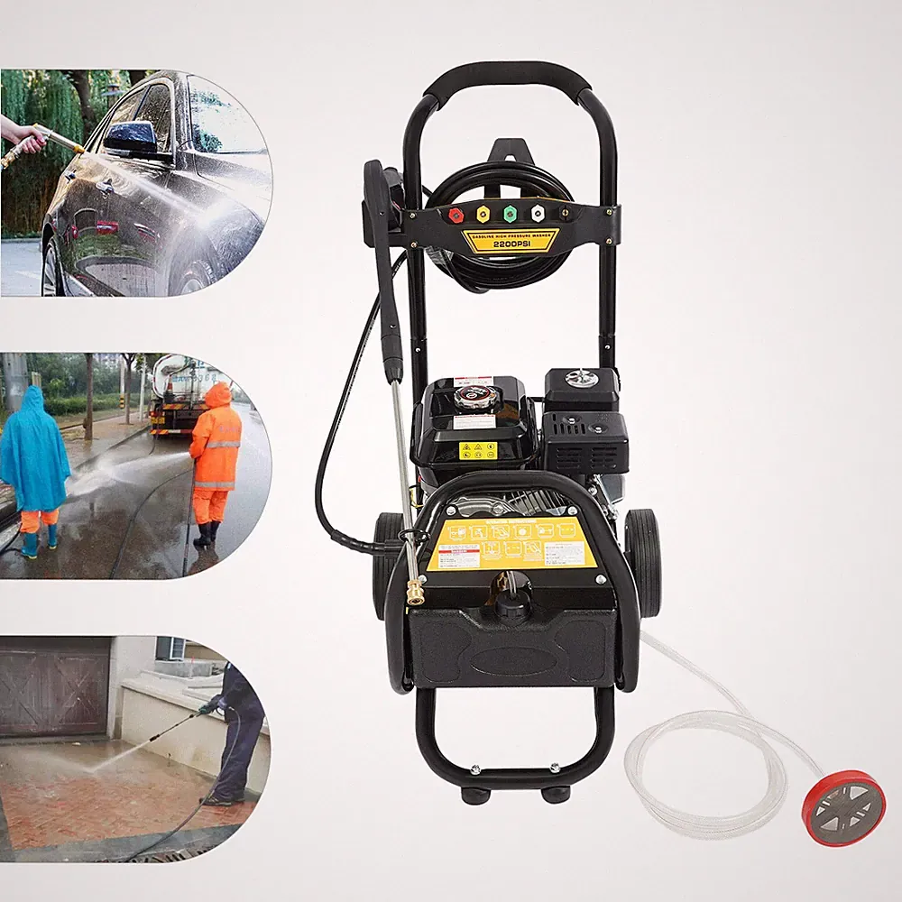 2200PSI Gas Pressure Washer Cold Water Gas Powered Washer 2.4GPM 7HP / Wheels