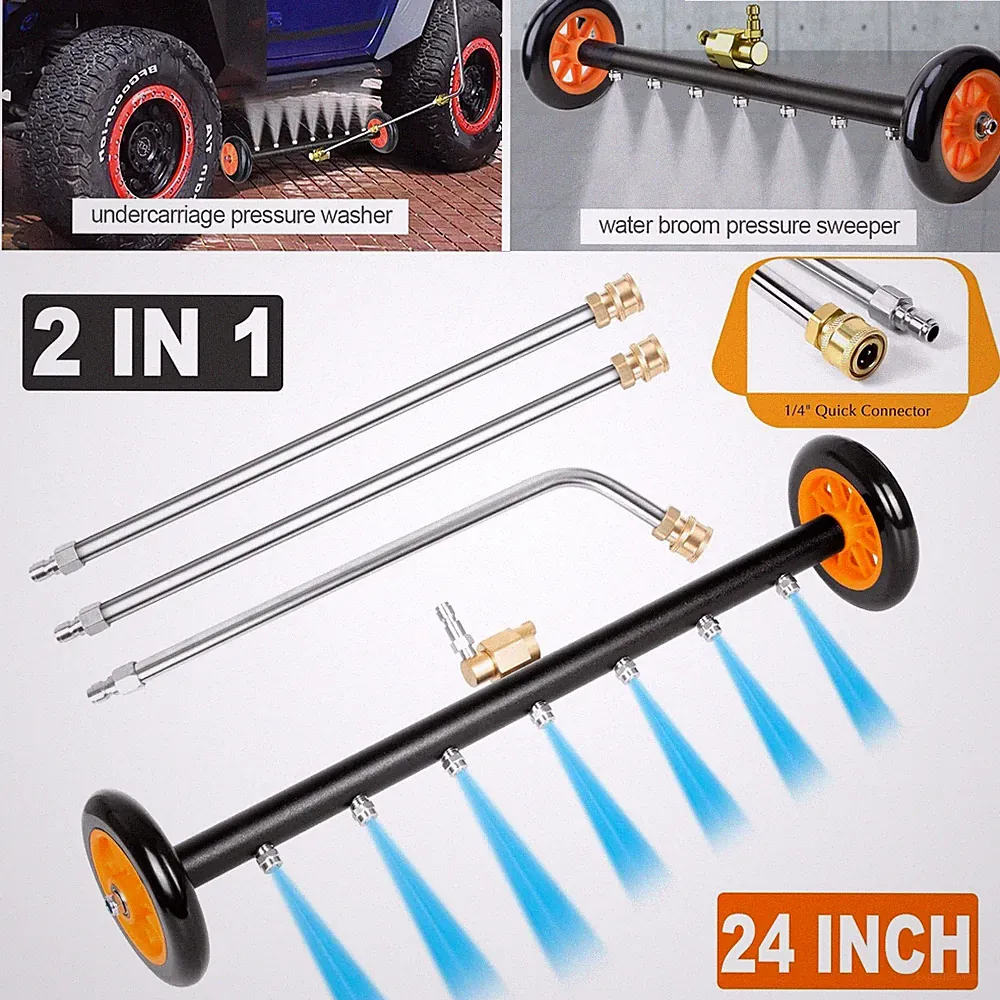 24" 4000PSI Under Car Pressure Washer Undercarriage Cleaner Underbody Wash Broom