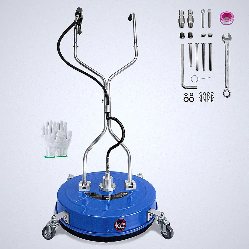 24 Inch Dual Handle Pressure Washer Surface Cleaner 4900 PSI Stainless Steel