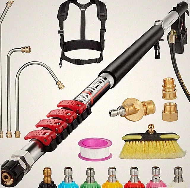 24 FT Pressure Washer Extension Wand, Power Washer Extension Wand with Gutter Cl