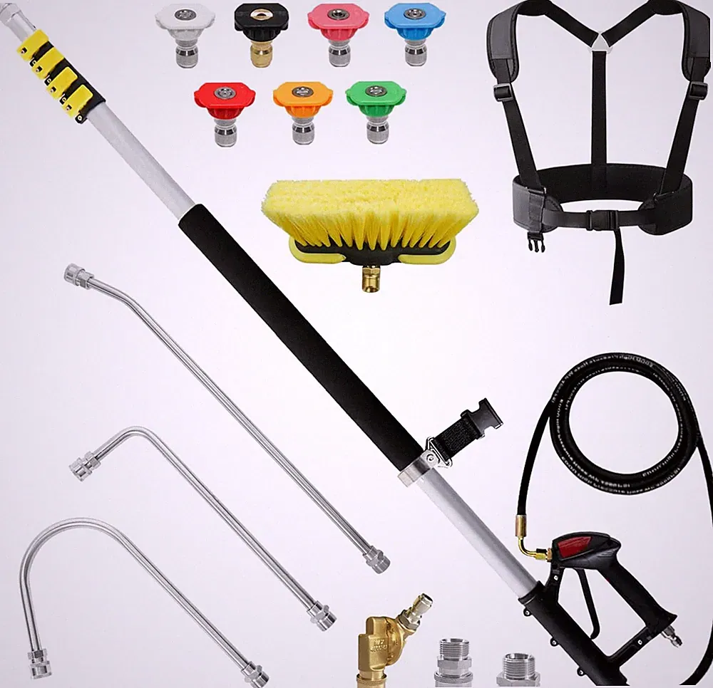 24 FT Pressure Washer Telescoping Wand with Extension Wands | Gutter Cleaner Att
