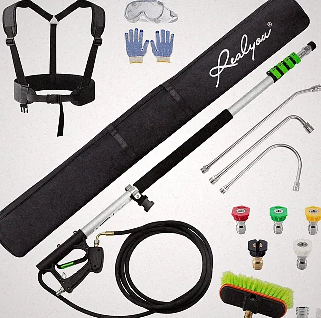 24 FT Pressure Washer Telescoping Wand with Pressure Washer Extension Wand, Gutt