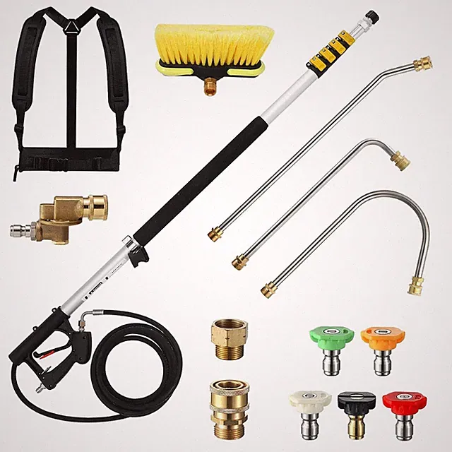 24 FT Telescoping Pressure Washer Extension Wand with Lance for Pressure Washer
