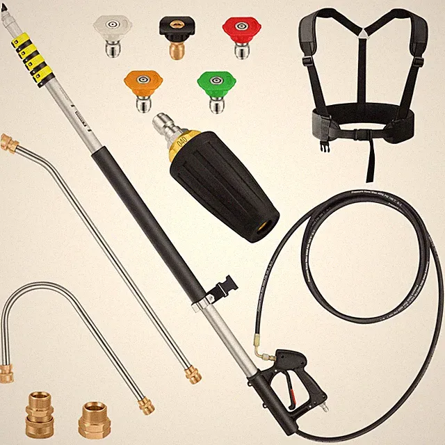 24 FT Telescoping Pressure Washer Wand Extension with Turbo Nozzle, Aluminum...