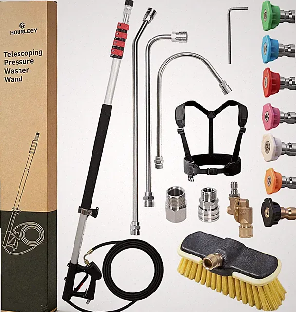 24 FT Telescoping Pressure Washer Wand, Power Washer Extension Wand with Brush H