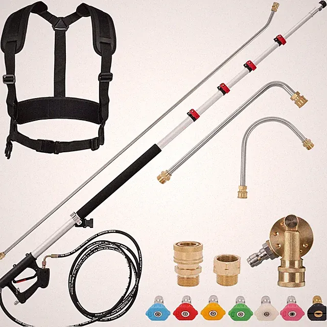 24 FT Telescoping Pressure Washer Wand, Pressure Washer Extension Wand, Teles...