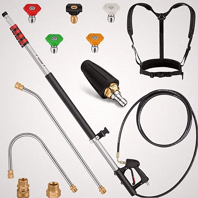 24 FT Telescoping Pressure Washer Wand - Turbo Nozzle Attachment Power Washer...