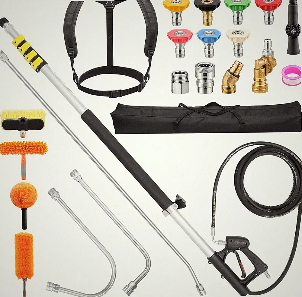 24 FT Telescoping Pressure Washer Wand with 4 Dusters for House Cleaning, 4000PS