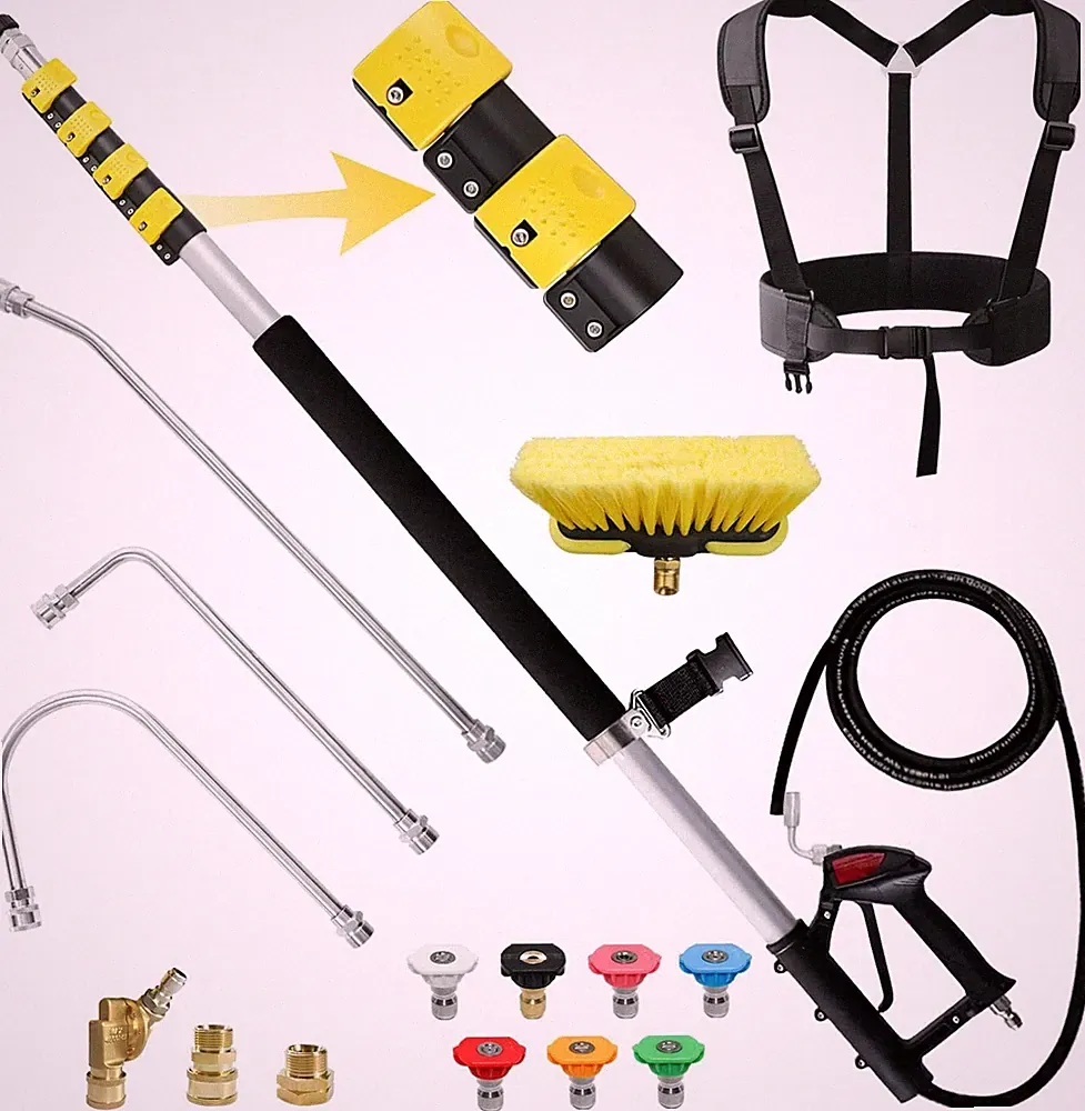 24 FT Telescoping Pressure Washer Wand with Heavy-Duty Lever Lock | Gutter Clean