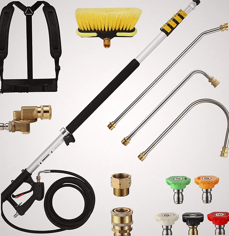 24 FT Telescoping Pressure Washer Wand with Pressure Washer Extension Wand, Brus