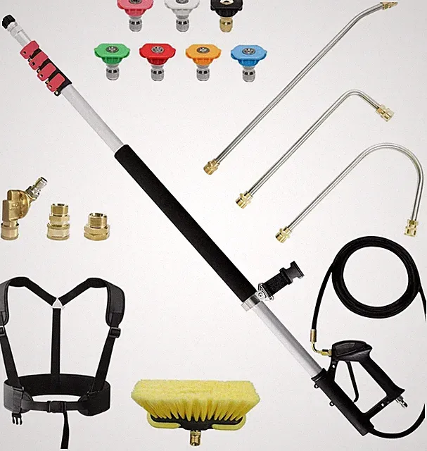 24 FT Telescoping Pressure Washer Wand with Pressure Washer Extension Wand,Brush