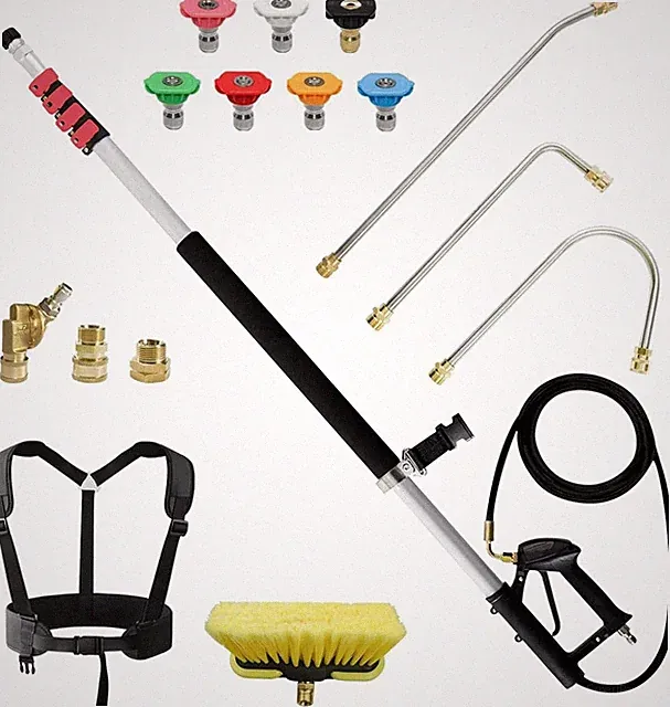 24 FT Telescoping Pressure Washer Wand with Pressure Washer Extension Wand,Brush