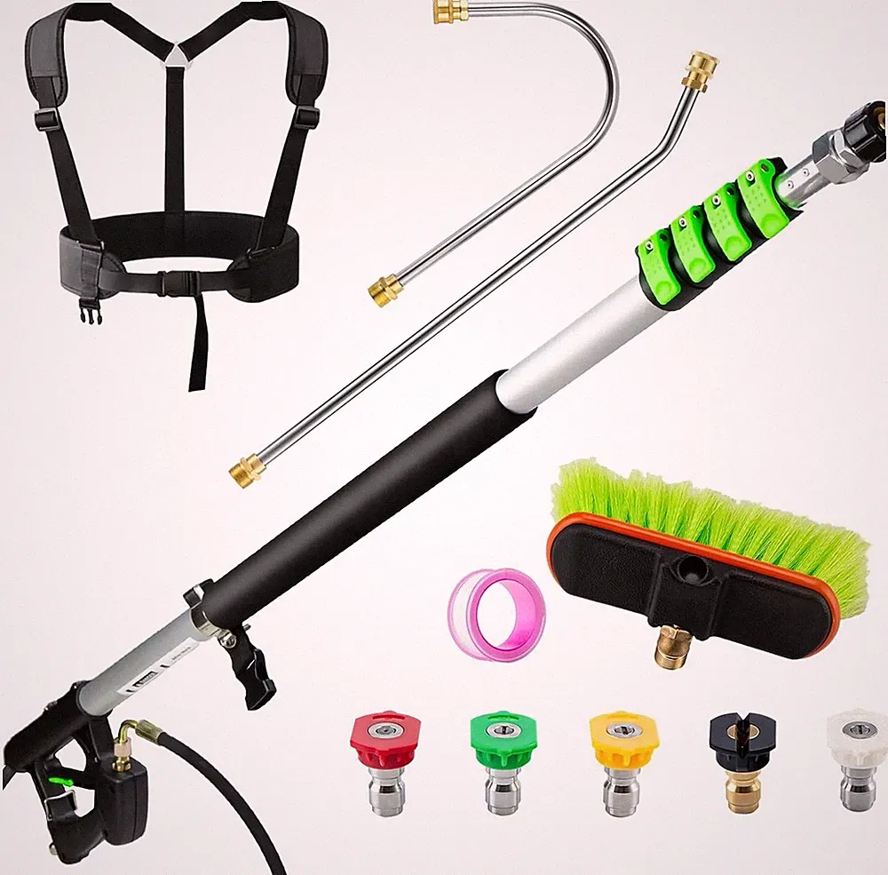 24 FT Telescoping Pressure Washer Wand with Pressure Washer Extension Wand,Gutt