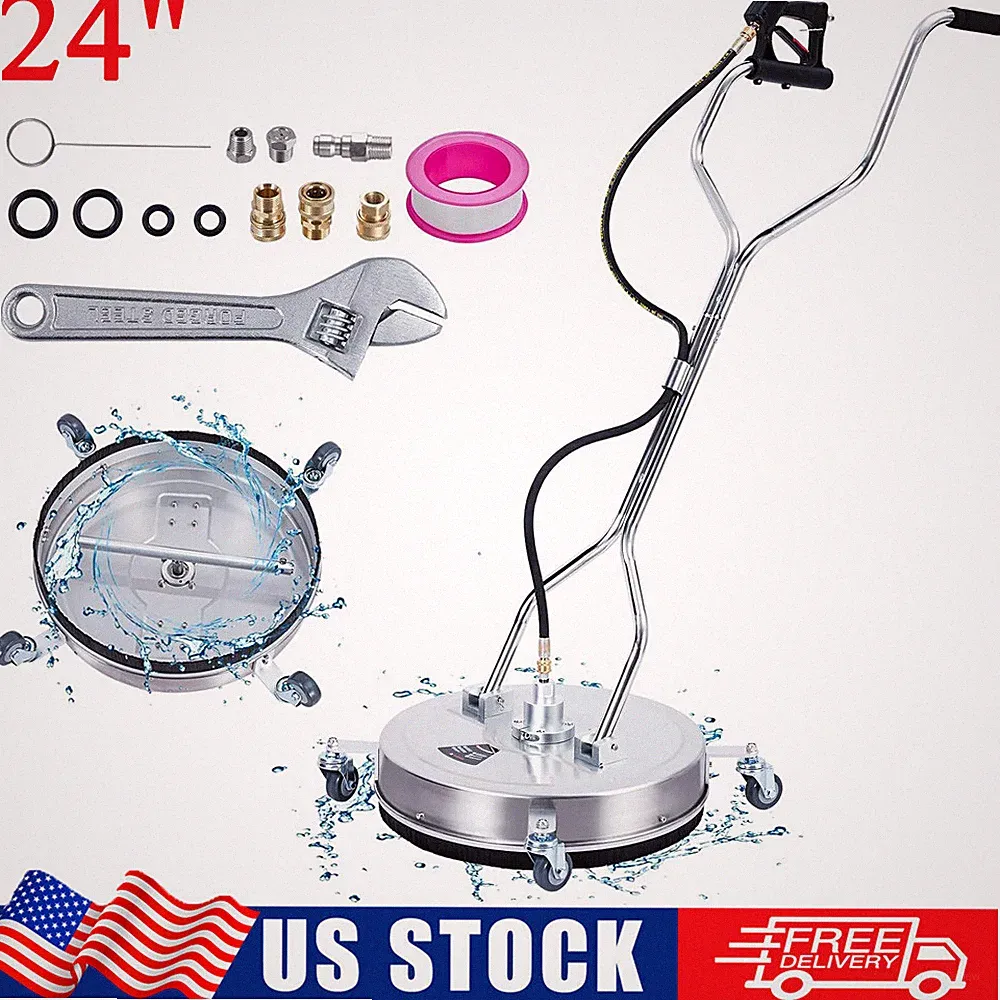 24" Pressure Washer Surface Cleaner 4000 PSI Stainless Steel for Driveways Decks