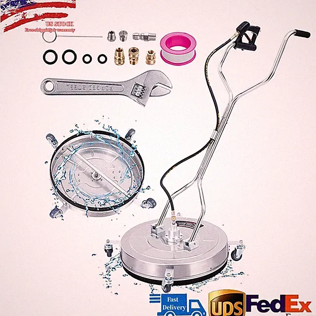 24" Pressure Washer Surface Cleaner 4000 PSI Stainless Steel for Driveways Decks