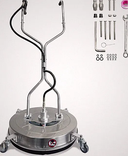 24" Pressure Washer Surface Cleaner 4900PSI w/ Handles & Wheels Stainless Steel