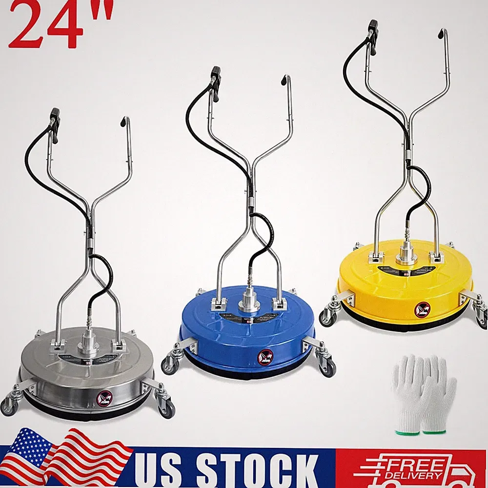 24" Pressure Washer Surface Cleaner 4900PSI w/ Handles & Wheels Stainless Steel
