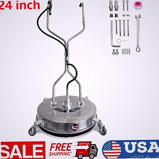 24" Pressure Washer Surface Cleaner 4900PSI with 4 Wheels Stainless Steel