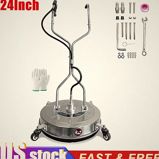 24" Pressure Washer Surface Cleaner 4900PSI with 4 Wheels Stainless Steel US
